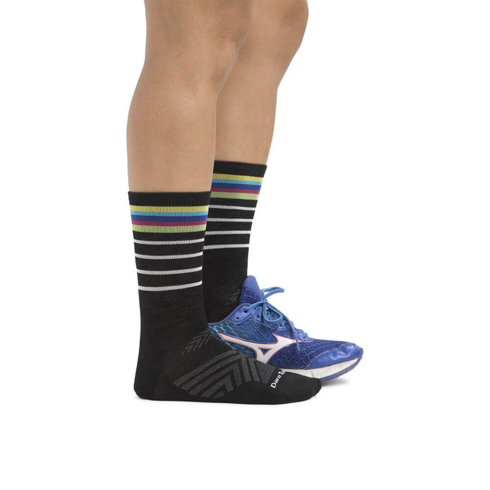 Calcetines de media caña para correr de lana merina. Mod. Stride 1045 Black - Imagen 3