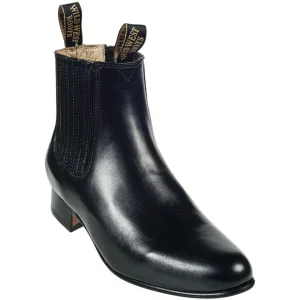 Botines Charros de Venado Original Punta Oval Color Negro - Wild West Boots