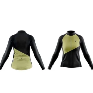 Jersey Ciclismo M/L Mujer GW Half and Half Negro Amarillo