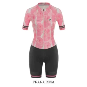 Enterizo de Ciclismo Mujer GW Sense Prana Rosa