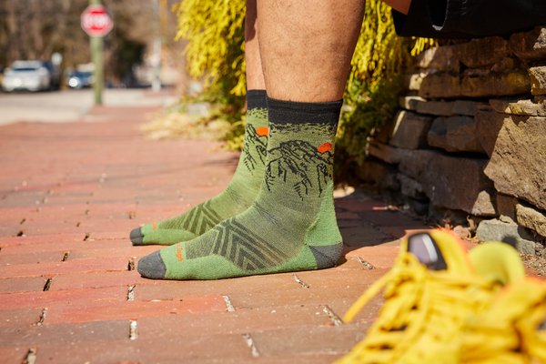 Calcetines media caña con acolchado para correr de lana merina. Mod. Vert 1066 - Imagen 5