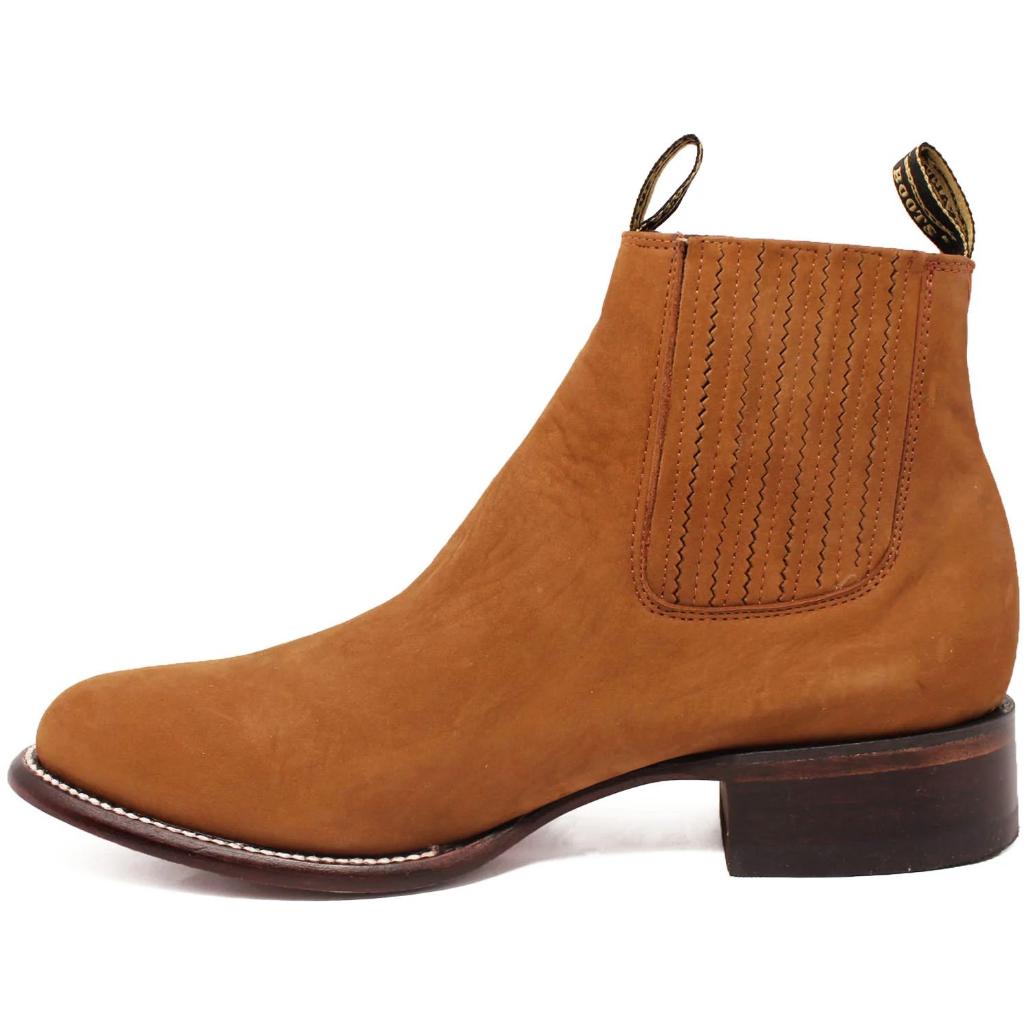 Botines Charros de Gamuza Punta Redonda Roper Color Shedron - Los Altos Boots - Imagen 3