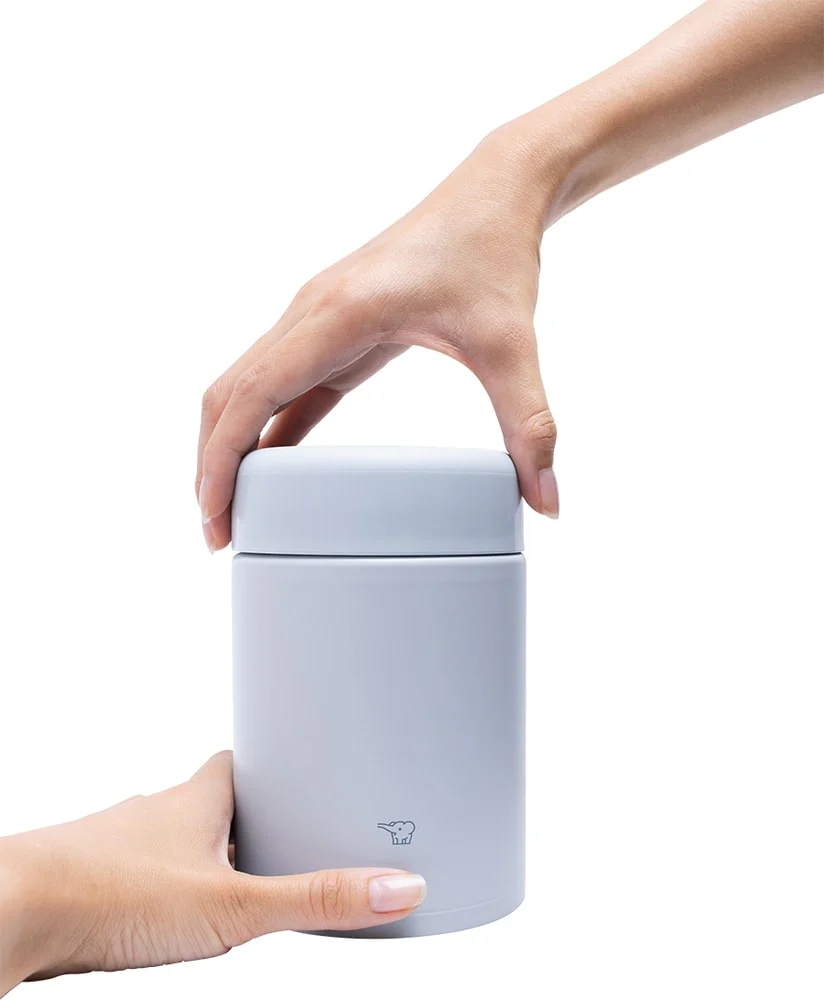 Tarros aislados de comida en acero inoxidable Zojirushi SW-KA40 Color Ice Gray - Imagen 3