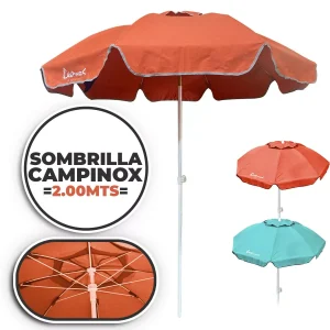 Sombrilla Campinox 200cm – Reforzada – Angulo Regulable