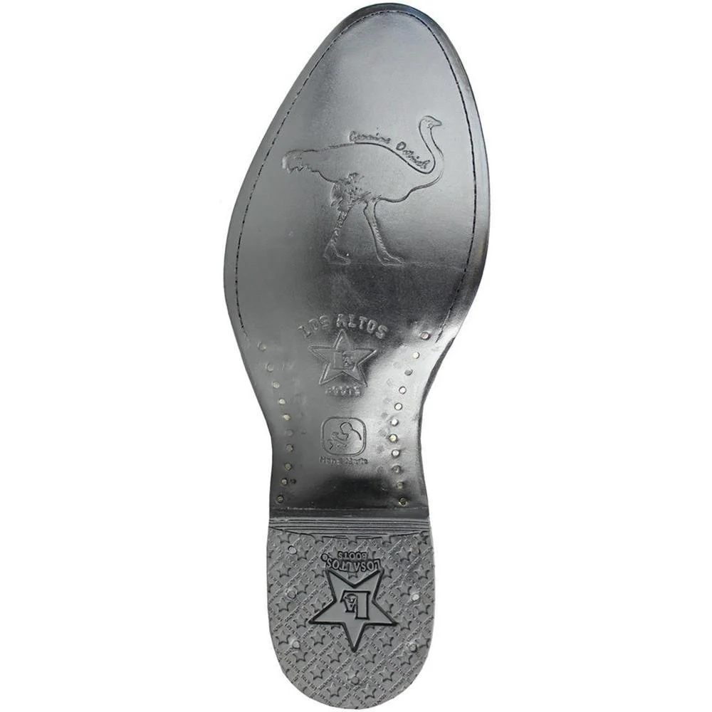 Botas de Avestruz Original Punta Oval Color Negro - Los Altos Boots - Imagen 4