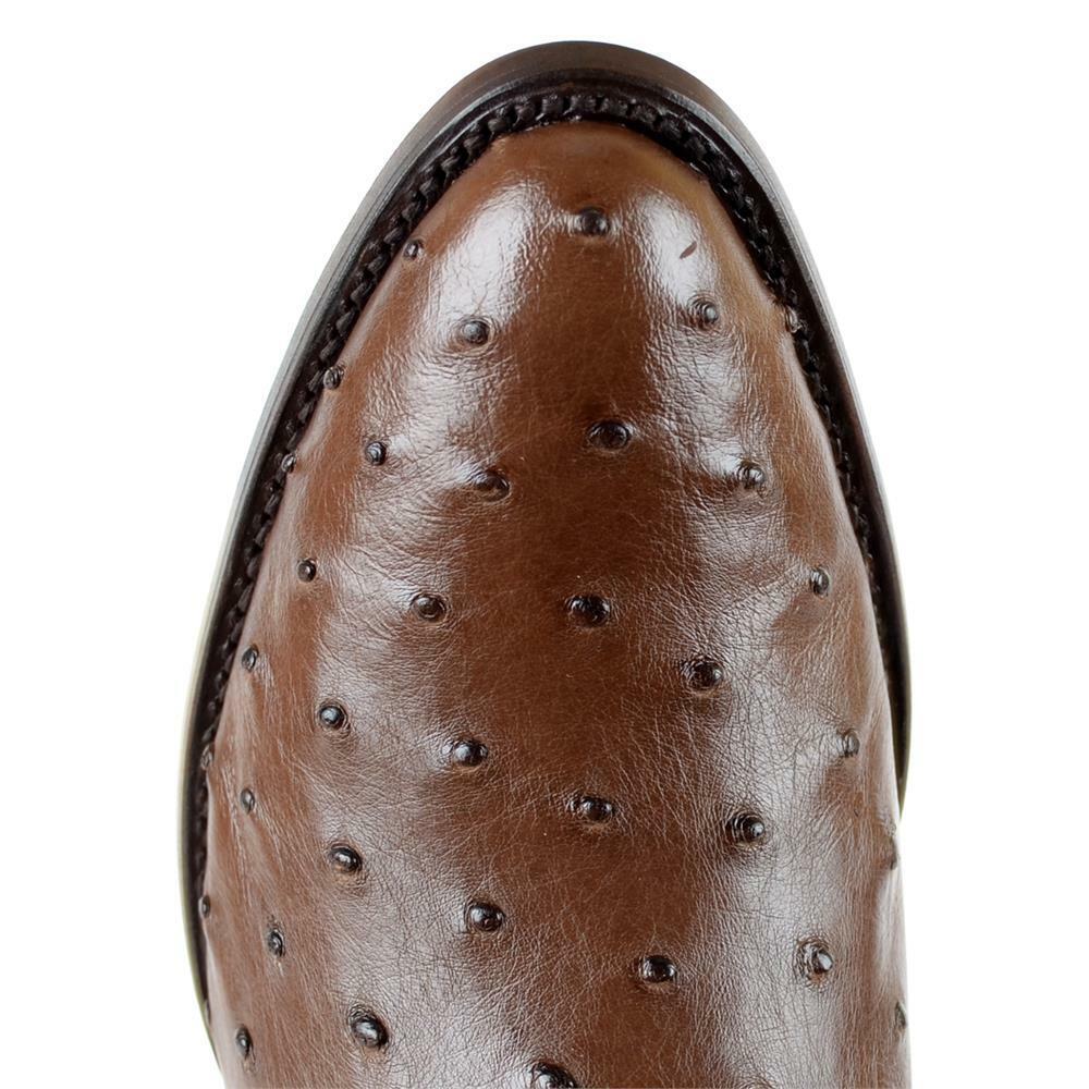 Botas de Avestruz Original Punta Oval Color Cafe - Los Altos Boots - Imagen 3