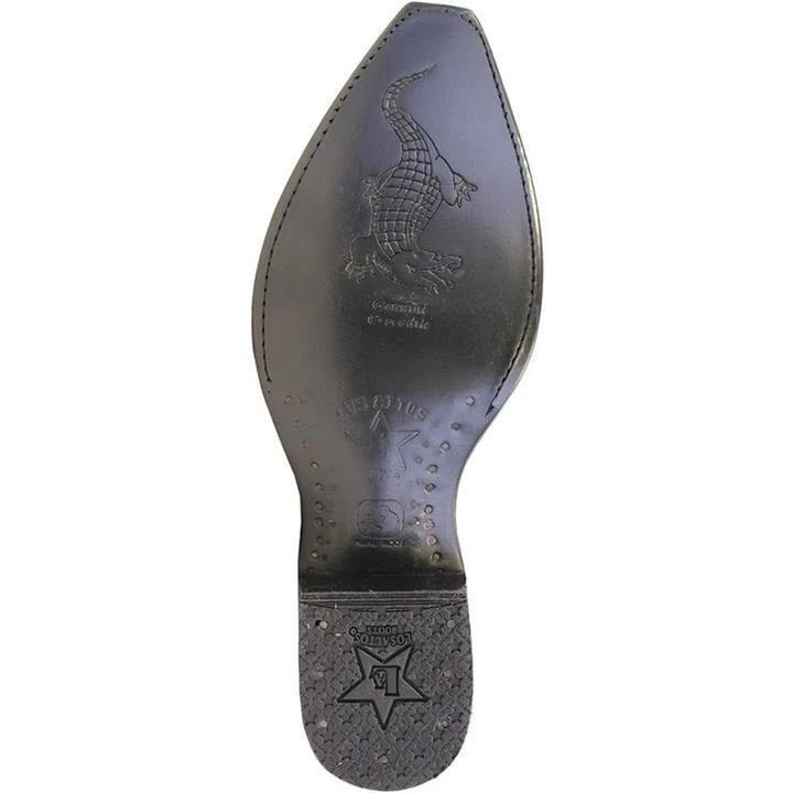 Botas de Cocodrilo Caiman Panza Original Punta Recortada Color Negro - Los Altos Boots - Imagen 7