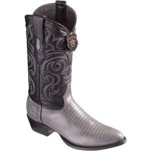 Botas de Armadillo Teju Original Punta Oval Color Gris - Los ALtos Boots