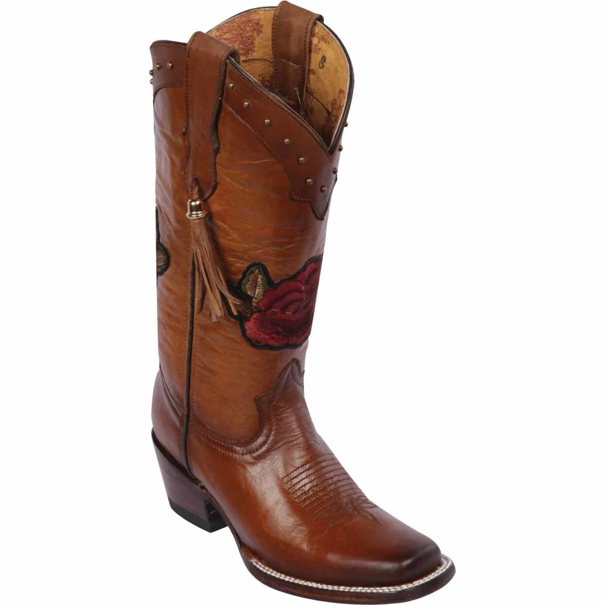 Botas de Cuero con Flores para Mujer en Horma Rodeo Q312RT4251 - Imagen 2