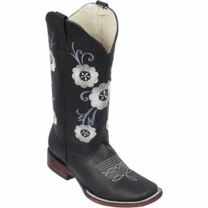 Botas de Cuero con Flores para Mujer en Horma Rodeo Q322MF6205