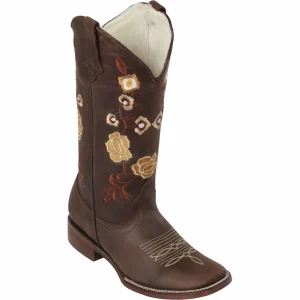 Botas de Cuero con Flores para Mujer en Horma Rodeo Q322MF6294