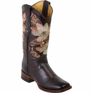 Botas de Cuero con Flores para Mujer en Horma Rodeo Q322SF5294