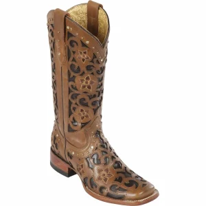 Botas de Cuero Corte Laser para Mujer en Horma Rodeo Q322L6231