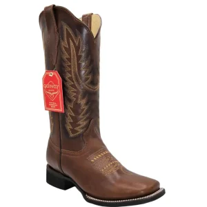 Botas Altas de Cuero Grasso para Mujer en Horma Rodeo Color Cafe Q322N8307