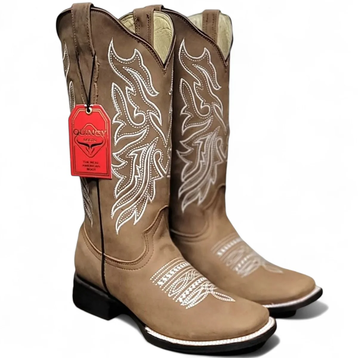 Botas Altas de Cuero Grasso para Mujer en Horma Rodeo Color Tan Q322N6231 - Imagen 2