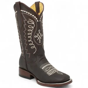 Botas de Cuero Original para Mujer en Horma Rodeo Chocolate Q322N6294