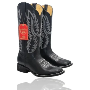 Botas de Cuero Original para Mujer en Horma Rodeo Color Negro Q322N8305