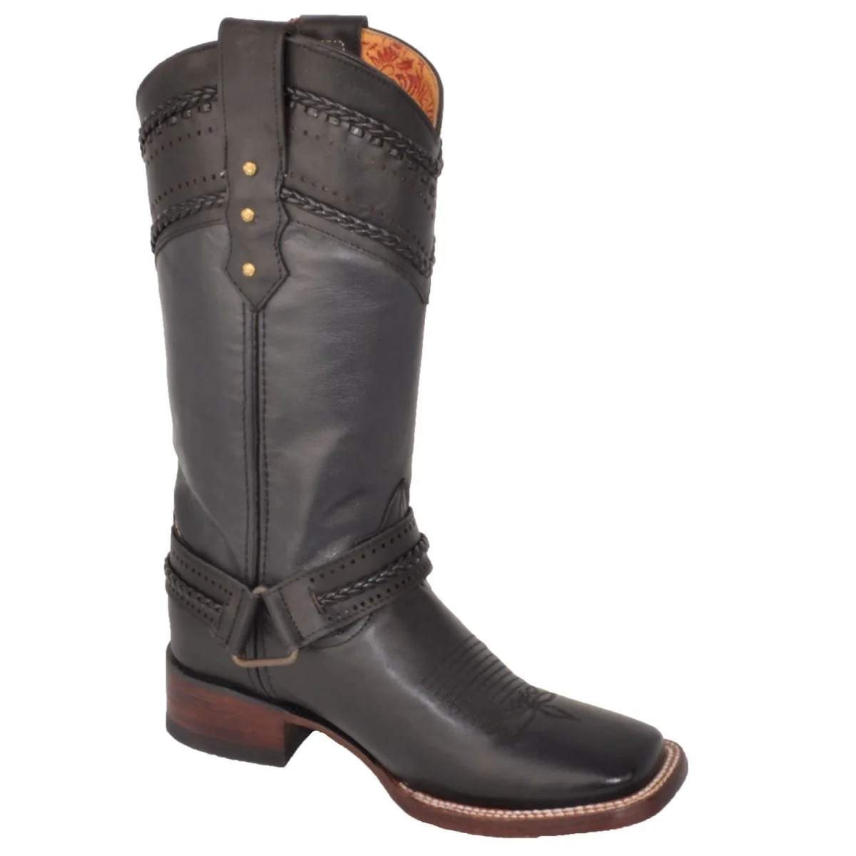 Botas Altas de Cuero para Mujer en Horma Rodeo Q3224205 - Imagen 4