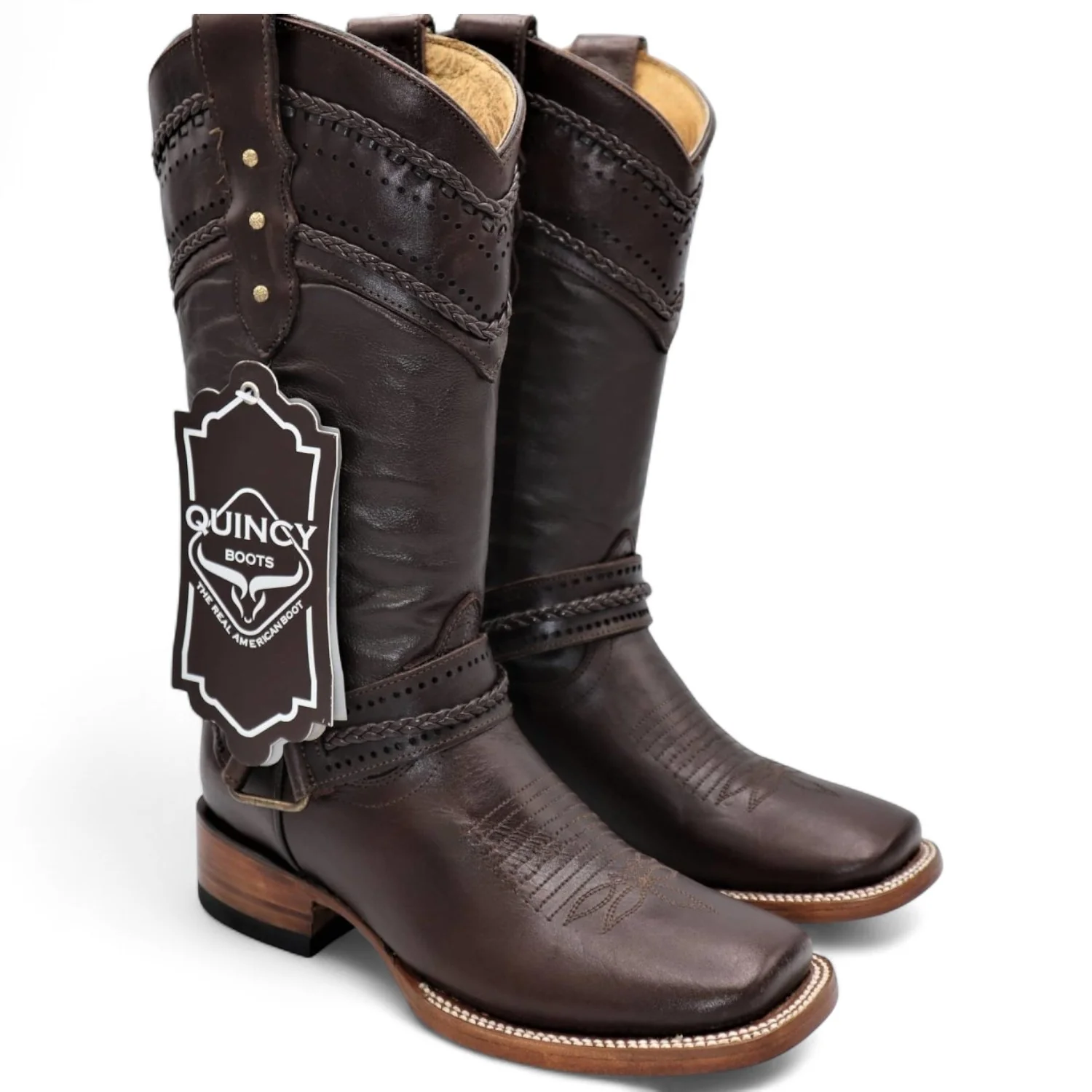 Botas Altas de Cuero para Mujer en Horma Rodeo Q3224207 - Imagen 3