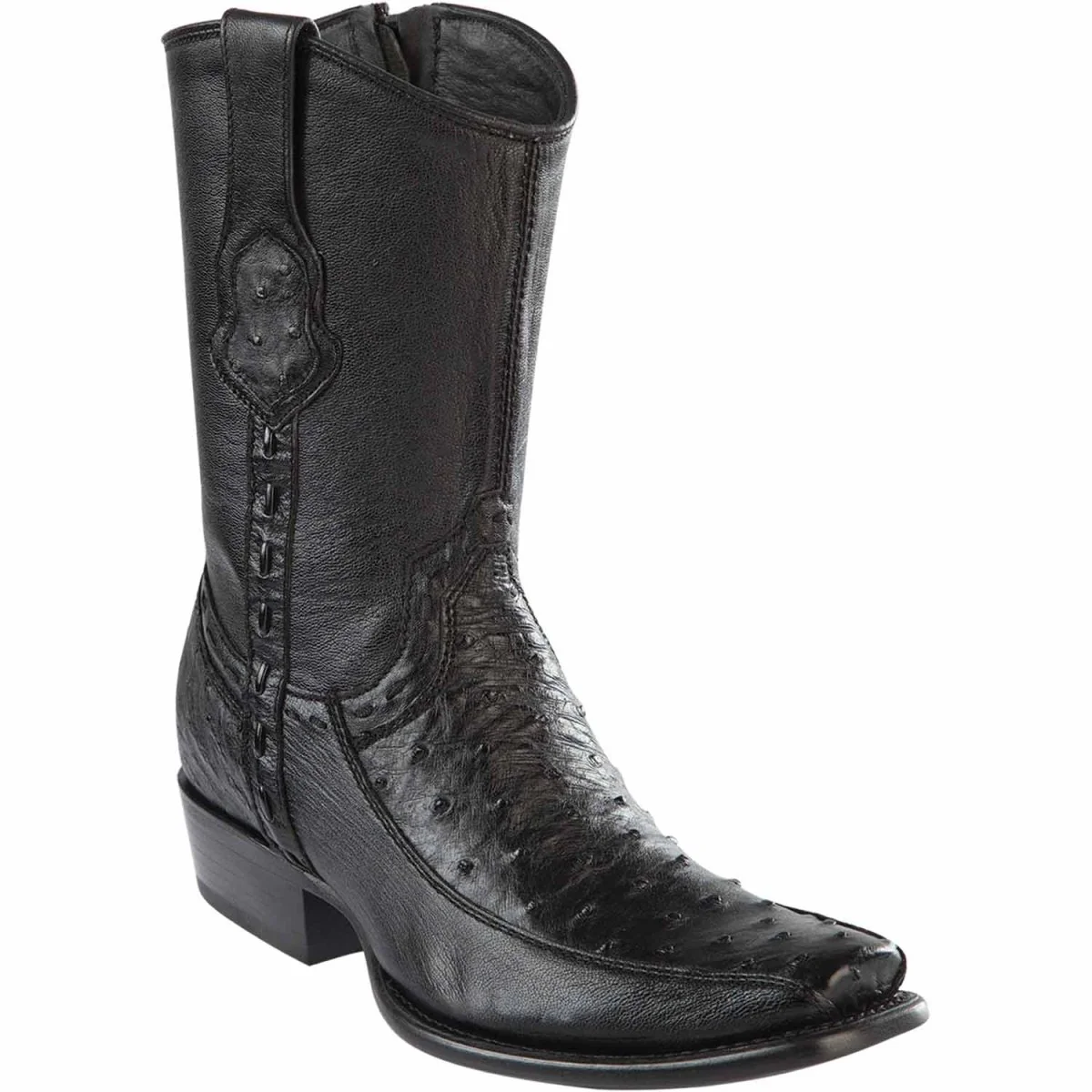 Botas Cortas de Avestruz Original Horma Dubai Color Negro - Wild West Boots