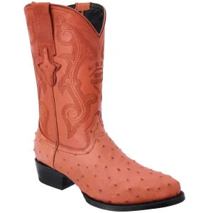 Botas de Avestruz Grabado en Horma Puntal WD-228