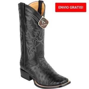Botas de Avestruz Horma Cuadrada Ancha KE-48220305