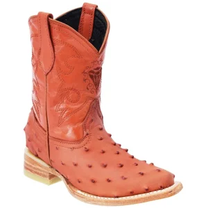 Botas de Avestruz Imitacion Horma 3X Aladino para Niño Color Cognac WD-373