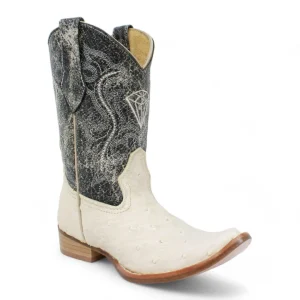 Botas de Avestruz Imitacion Horma 3X Aladino para Niño Color Hueso WD-371