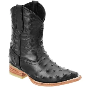 Botas de Avestruz Imitacion Horma 3X Aladino para Niño Color Negro WD-374