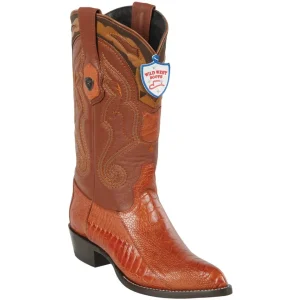 Botas de Pata de Avestruz Original Horma Puntal Color Cognac - Wild West Boots