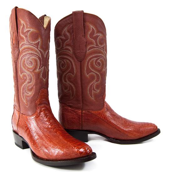 Botas de Pata de Avestruz Punta Oval Color Cognac- Los Altos Boots - Imagen 3