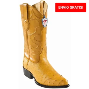 Botas de Avestruz Original Horma Puntal Color Mantequilla - Wild West Boots