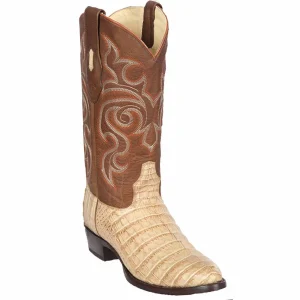 Botas de Caiman Panza Original Punta Oval Color Miel - Los Altos Boots