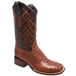 Botas de Cocodrilo Caiman Lomo Original Horma Rodeo Color Cognac WD-261