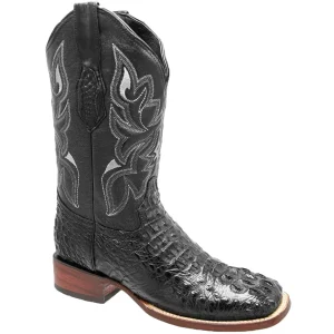 Botas de Cocodrilo Caiman Lomo Original Horma Rodeo Color Negro WD-260