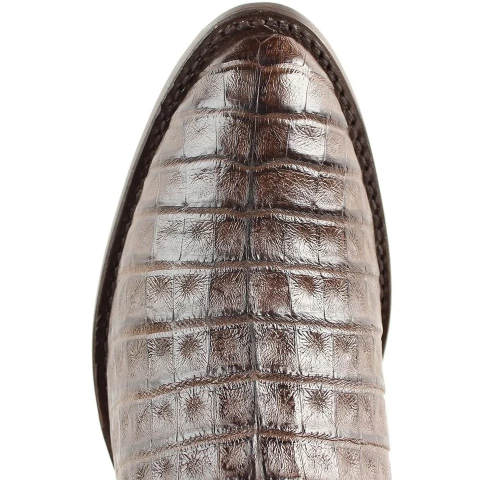Botas de Caiman Panza Original Punta Oval Color Cafe - Los Altos Boots - Imagen 3