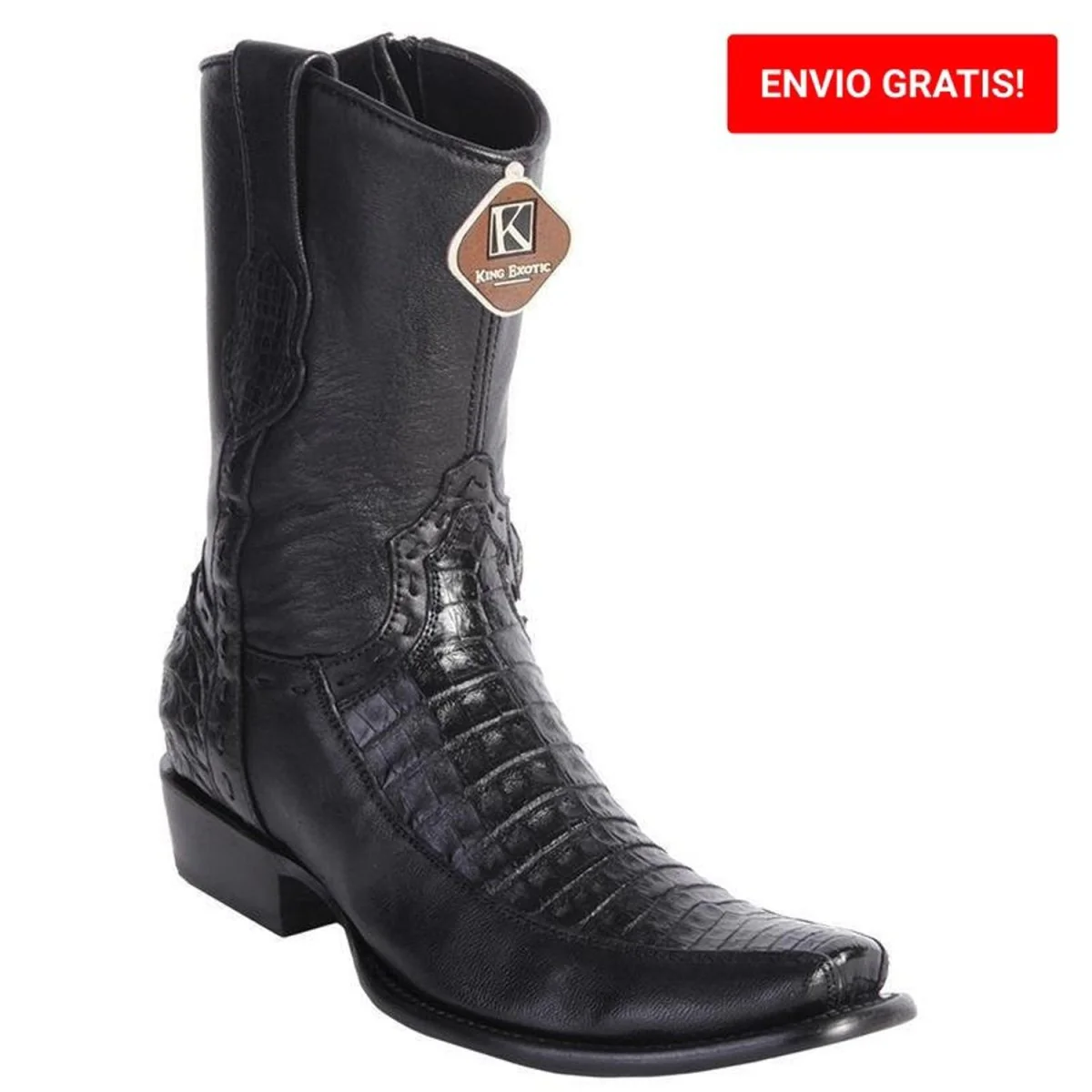 Botas de Cocodrilo Caiman Panza y Venado Cortas Horma Dubai KE-479BF8205