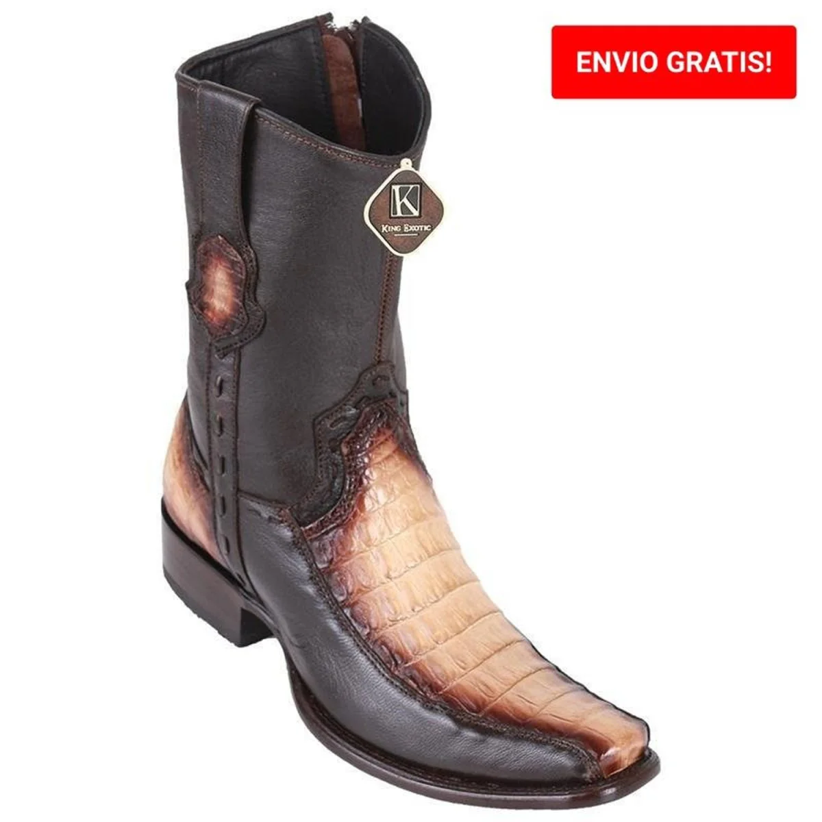 Botas de Cocodrilo Caiman Panza y Venado Cortas Horma Dubai KE-479BF8215 - Imagen 2