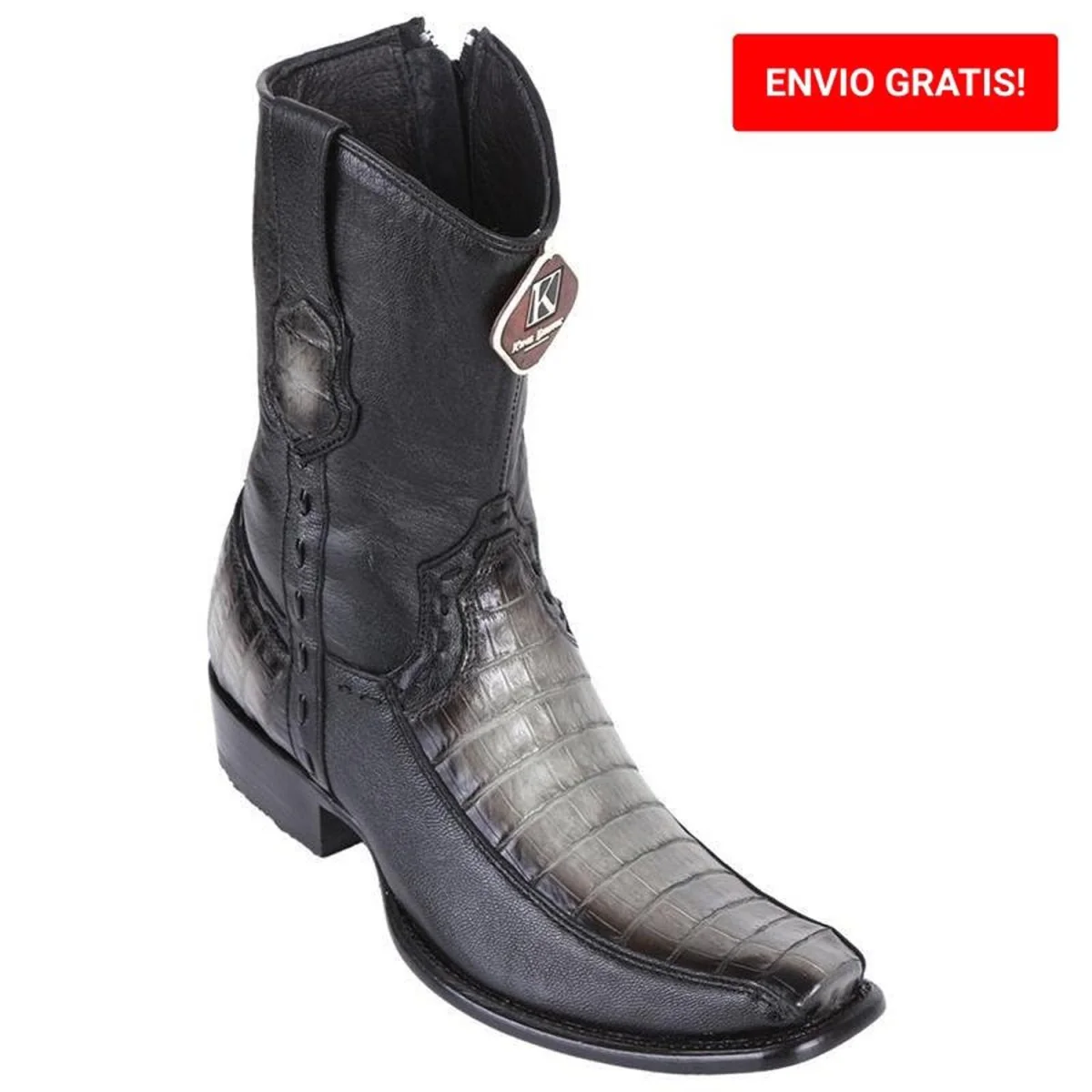 Botas de Cocodrilo Caiman Panza y Venado Cortas Horma Dubai KE-479BF8238