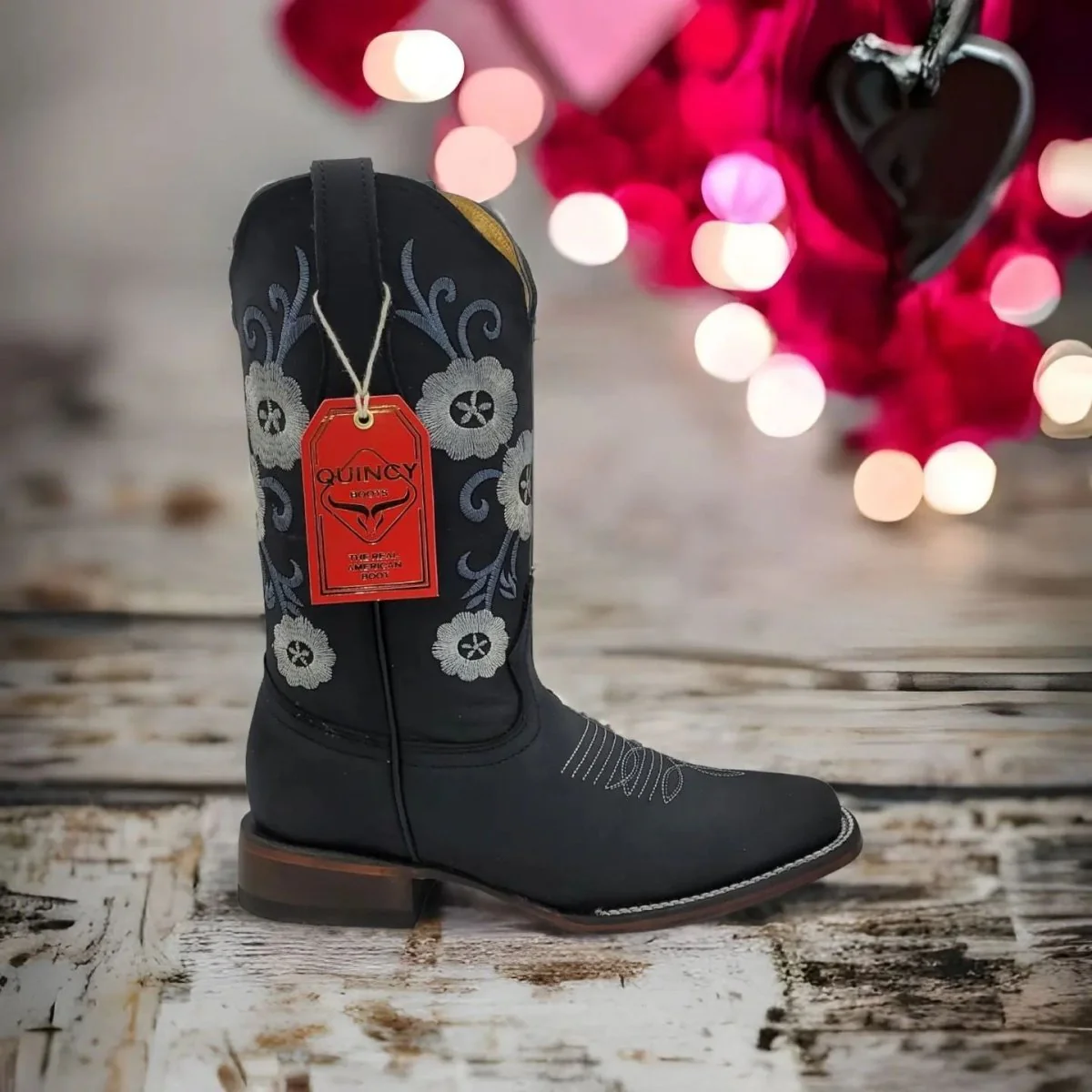 Botas de Cuero con Flores para Mujer en Horma Rodeo Q322MF6205 - Imagen 5