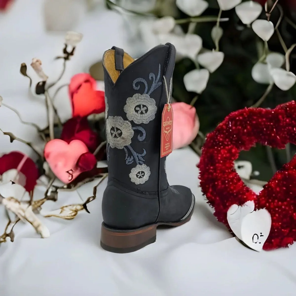 Botas de Cuero con Flores para Mujer en Horma Rodeo Q322MF6205 - Imagen 6
