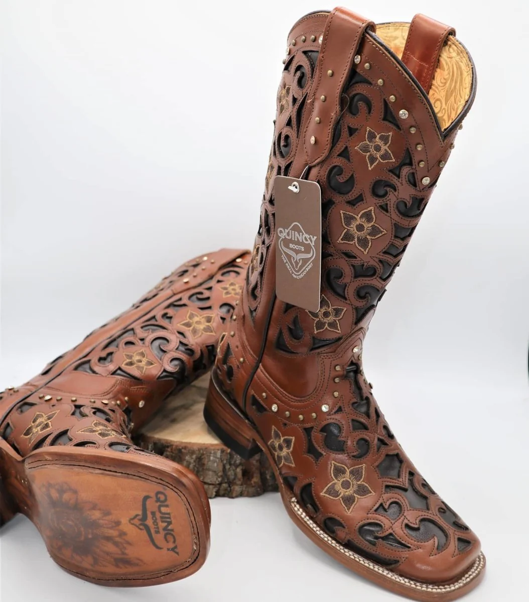 Botas de Cuero Corte Laser para Mujer en Horma Rodeo Q322L6250 - Imagen 3