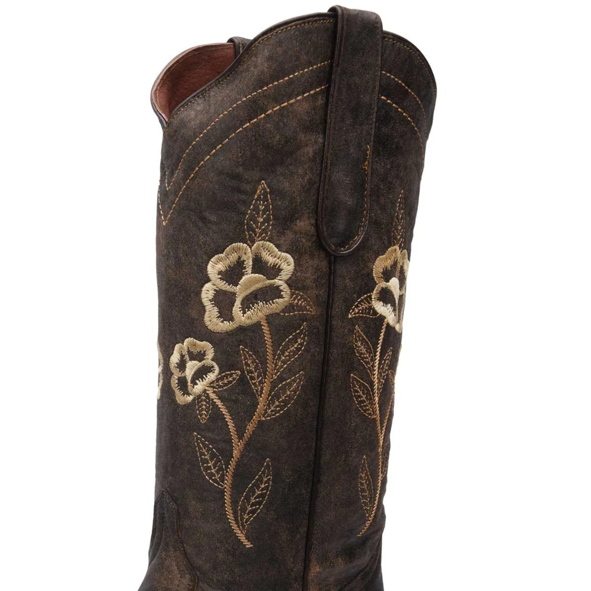 Botas de Cuero Horma Punta Recortada Flor para Mujer WD-469 - Imagen 3