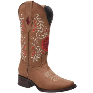 Botas de Cuero Horma Rodeo Crazy para Mujer WD-497