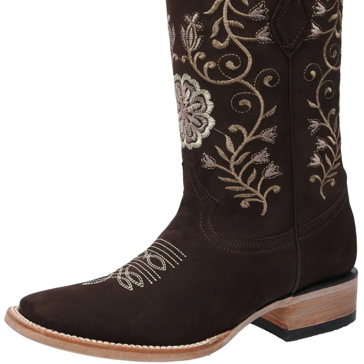 Botas de Cuero Horma Rodeo Nobuck para Mujer WD-496 - Imagen 4