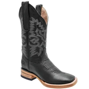 Botas de Cuero Napa Original Horma Rodeo para Mujer Color Negro WD-506