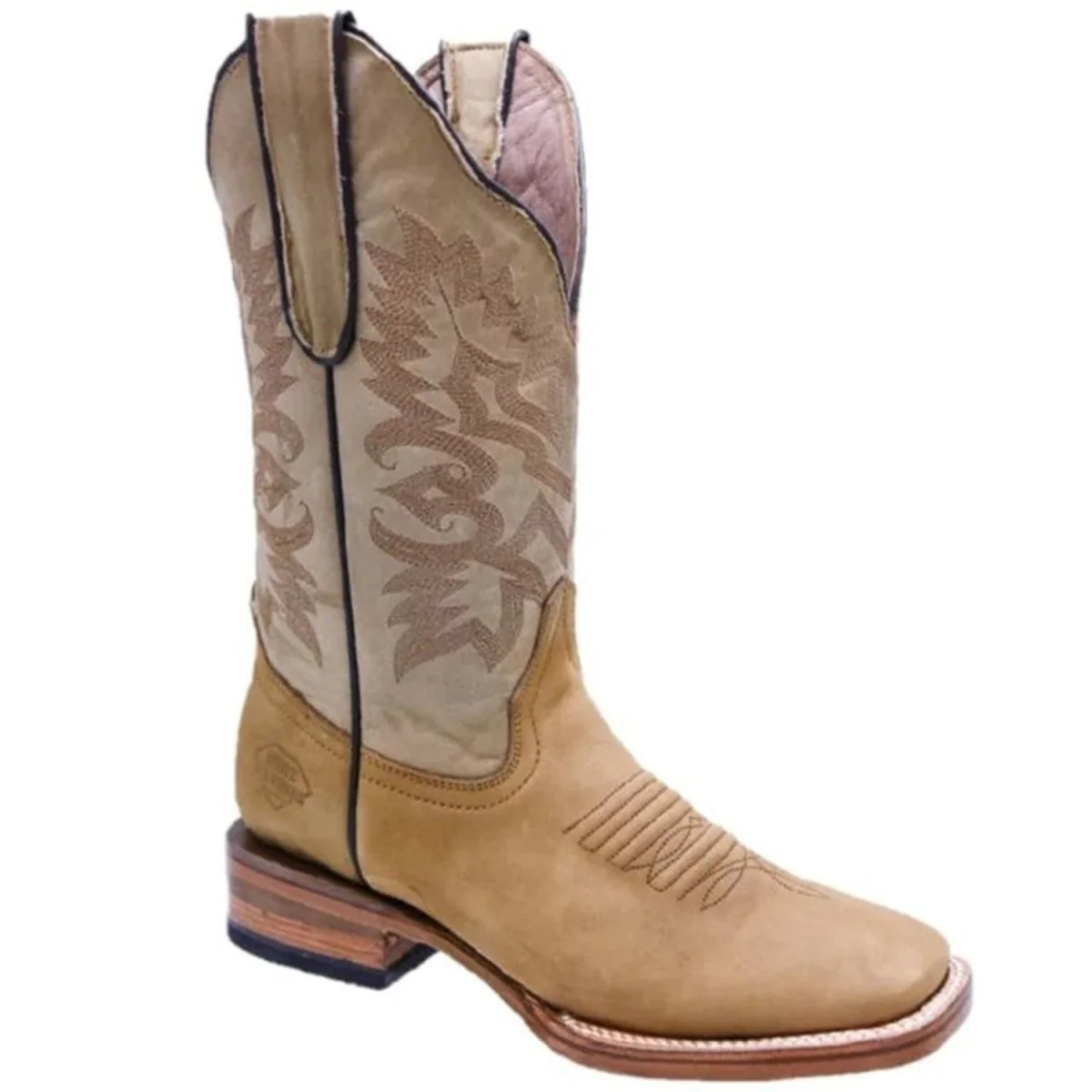 Botas de Cuero Original Horma Rodeo para Mujer Color Arena WD-503 - Imagen 2