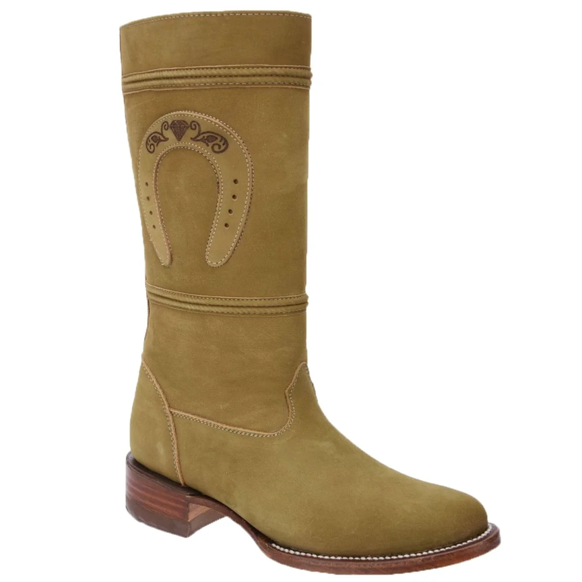 Botas de Escaramuza de Cuero Nobuck Original Color Topo WD-461 - Imagen 2