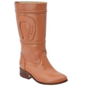 Botas de Escaramuza para Niña Cuero Napa Original Color Cafe WD-360