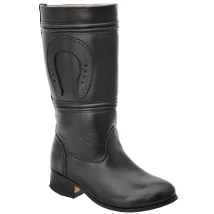 Botas de Escaramuza para Niña Cuero Napa Original Color Negro WD-357